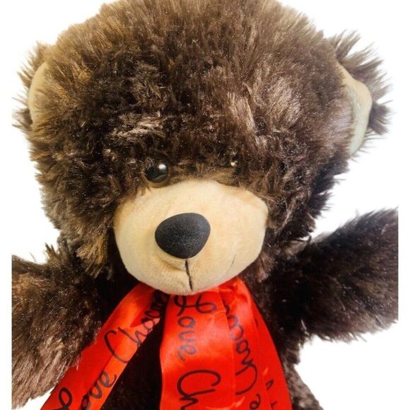 Dan Dee Chocolate Love Scented Plush Brown Long Nose Soft Teddy Bear Stuffed Toy - Picture 1 of 5